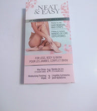 Load image into Gallery viewer, NEAT &amp; EASY. Ready to use Hair removal  wax strips. For legs, body and bikini
