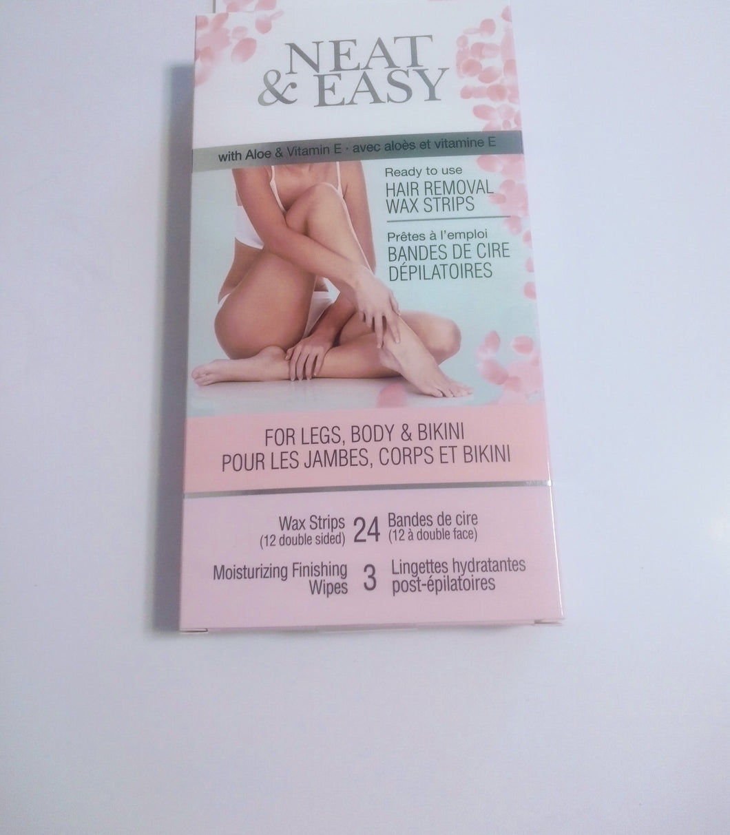 NEAT & EASY. Ready to use Hair removal  wax strips. For legs, body and bikini